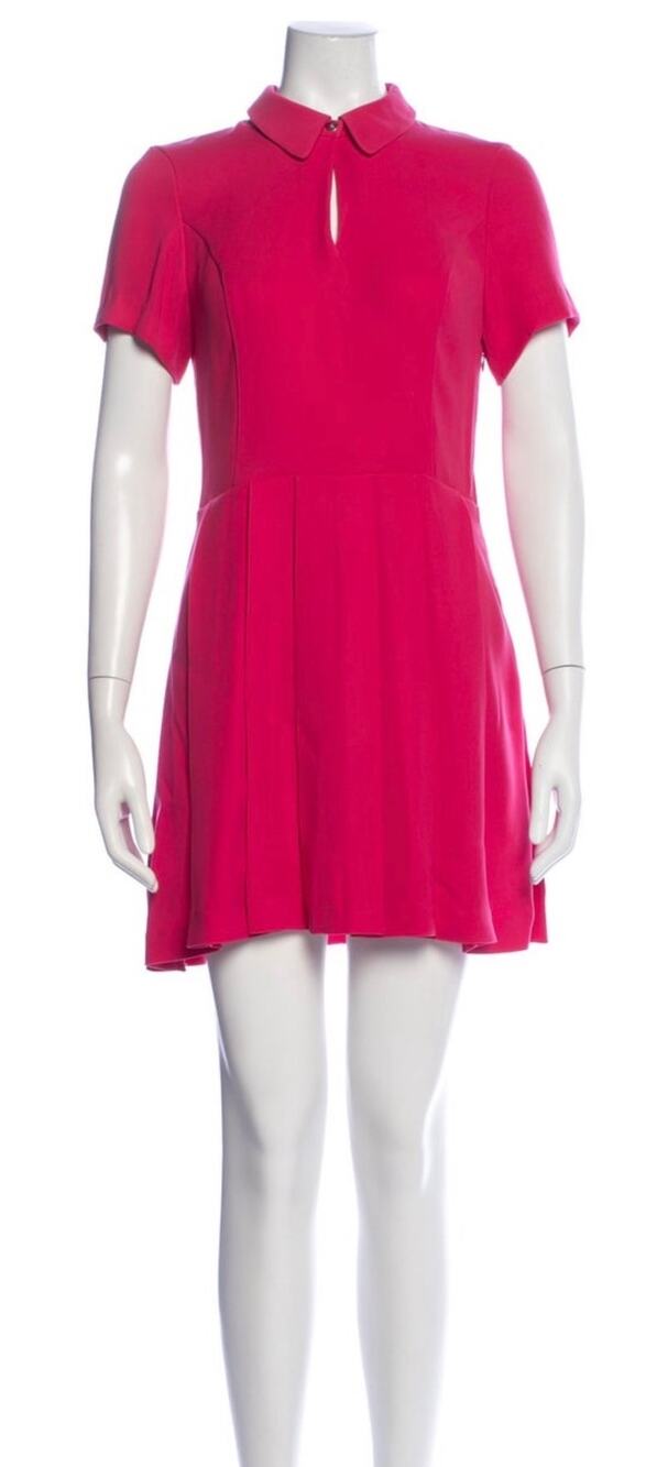 Opening Ceremony Mini Dress Pink Polo Collar Short Sleeve Pleated Skirt size 2